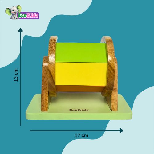 wooden rainbow spinner toy for babies (6+ months) – eco-friendly sensory montessori toy