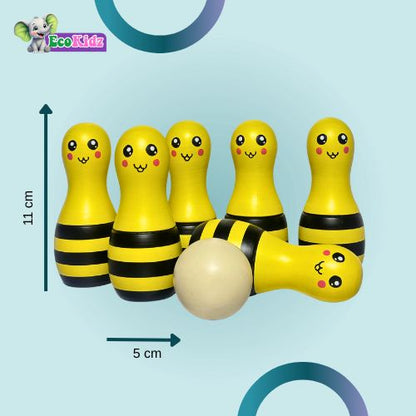 Roll into fun, strike up playtime: Wooden Bowling pins with Ball!!