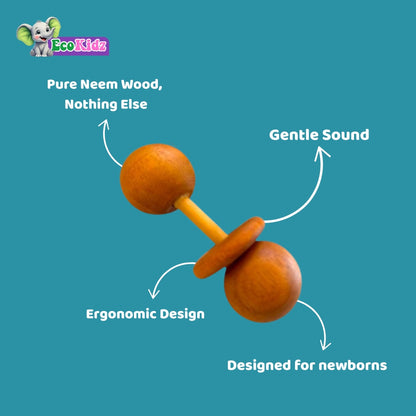 Soothe, Shake & Explore: Wooden Baby Set - Teether, Rattle & Eggs Combo!!
